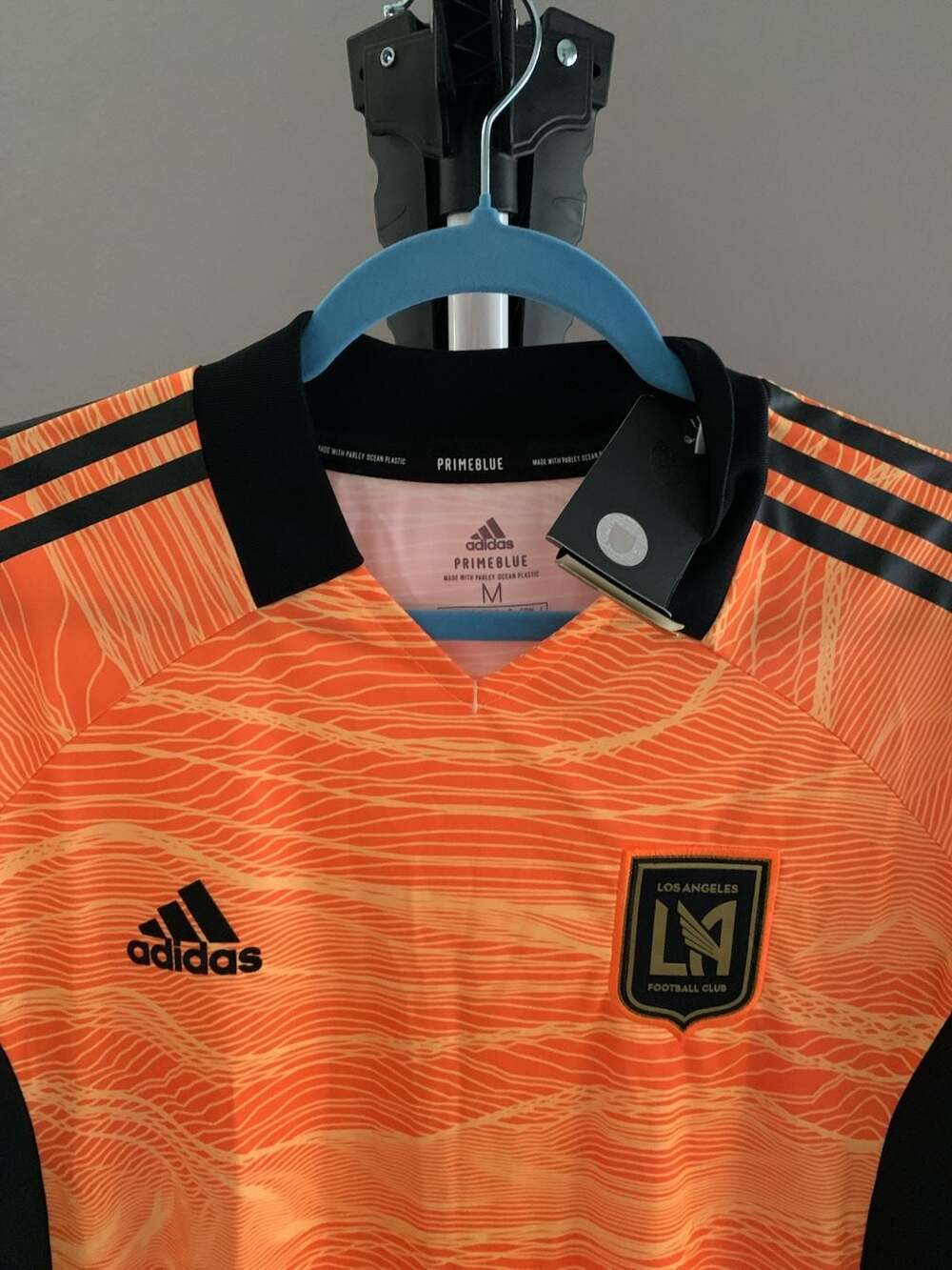 Adidas Los Angeles FC LAFC 2021 Primeblue Goalkeeper Jersey Orange - Picture 4 of 9